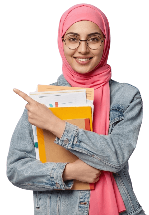 Hijabi Girl Carrying books